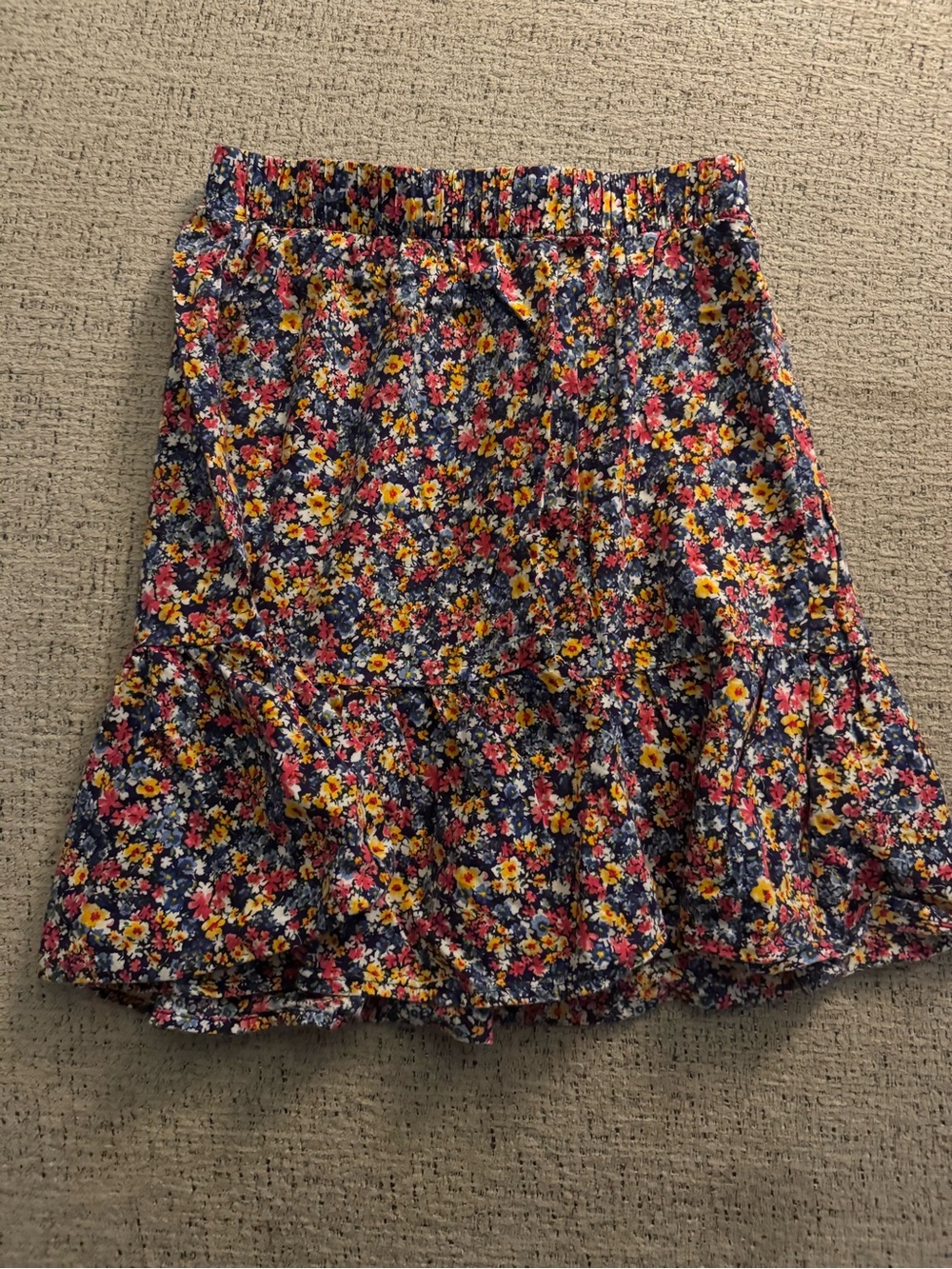 Old Navy Navy Floral Tiered Ruffle Skirt